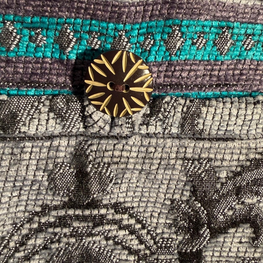 Vtg Sag Harbor Tapestry Women's 8 Southwestern Baroque Knit Coat Concho Buttons